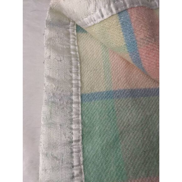 Pastel Multi-Color Square/Rectangle Pattern Acrylic Throw Baby Blanket 38" x 30" - Picture 5 of 10